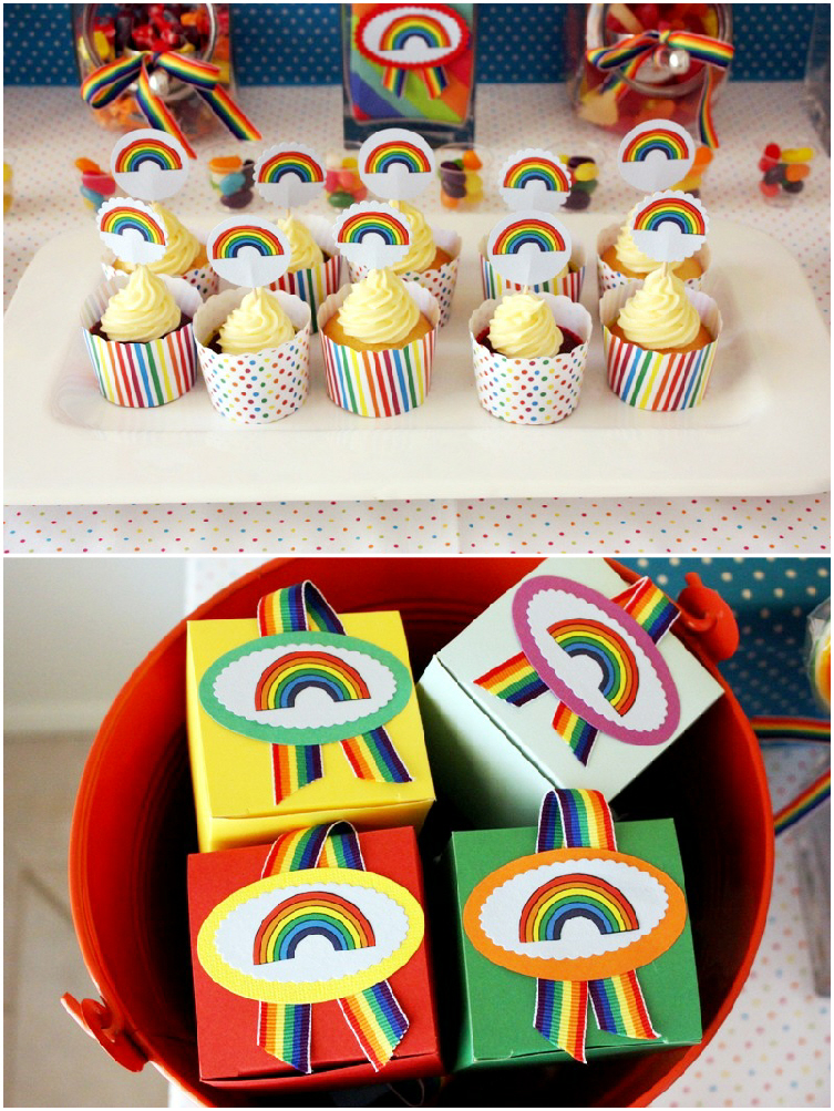 A Colorful Rainbow Party and DIY Desserts Table - Party Ideas